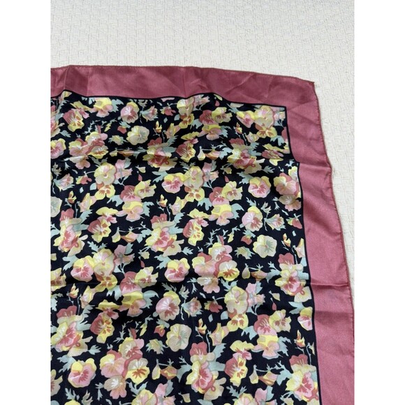 Liberty of London Scarf Floral Square England Pink Flower 22.5”X 22.5” - Picture 9 of 13